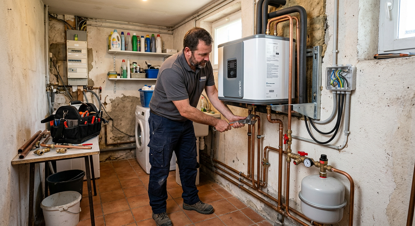 Pose de chauffe-eau thermodynamique par un plombier à Palaiseau