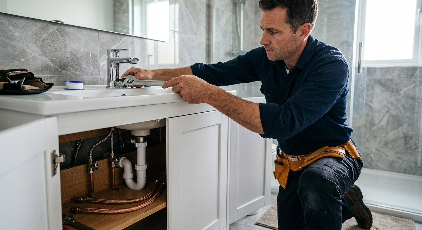 Remplacement de mitigeur chromé par un plombier à Palaiseau